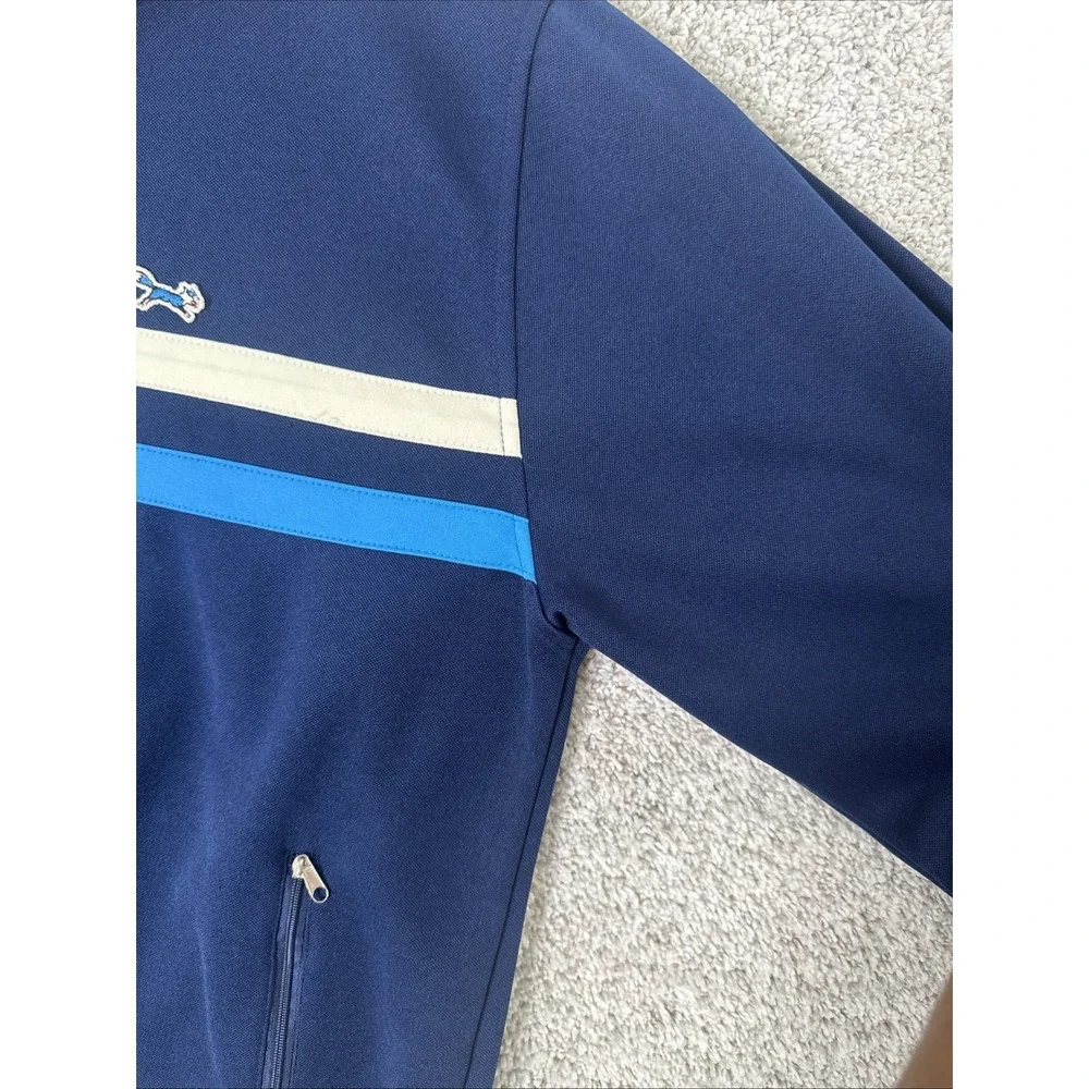 VINTAGE RETRO‎ FOX MEN'S NAVY BLUE POLYESTER TRACK JACKET SIZE L - Picture 7 of 11